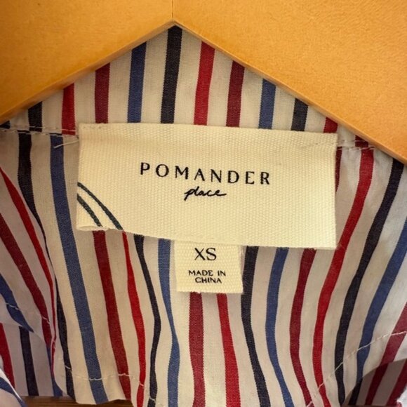 Tuckernuck Cute Cotton Striped Popover Short Sleeve Button Down Shirt Top SZ XS - Picture 11 of 12